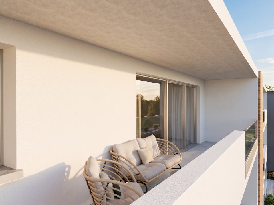 Rendering 3D Colombo 40 di Loman, balcone