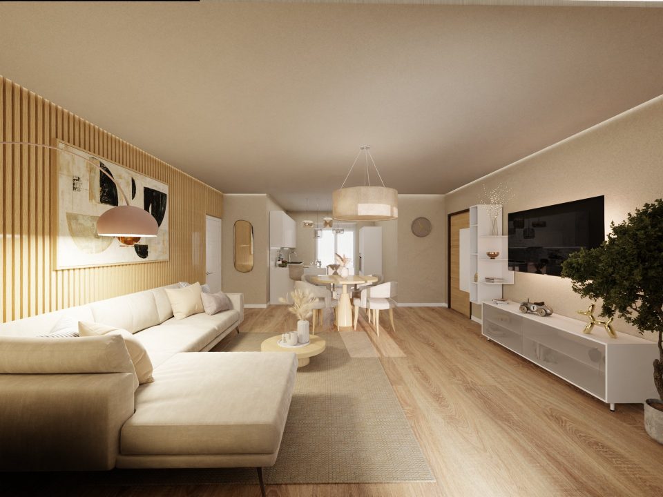 Rendering 3D Colombo 40 di Loman, open space